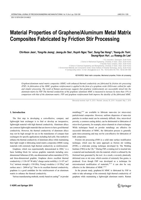 graphene aluminum metal matrix composites fabricated by friction stir processing|Material properties of graphene/aluminum metal matrix .